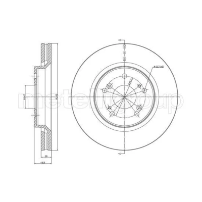 Imagem de METELLI Disco de travão HONDA: CR V 4, 3 293,0mm 28,0mm 5 64,1mm ventilado pintado 23 1338C 45251SWWG01,45251T1EG01 Discos