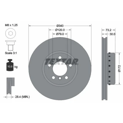 Imagem de TEXTAR PRO+ 92264925 Disco de travão BMW: 3 Touring, 1 Hatchback, Sedan