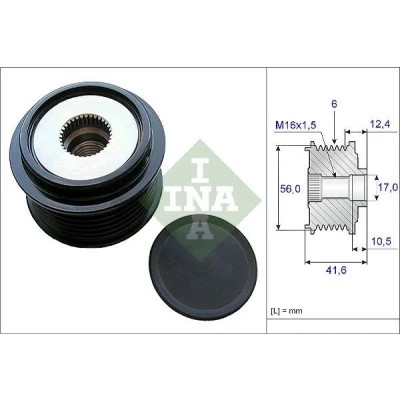 Imagem de INA 535 0210 10 Polia Roda Livre do Alternador Ferramenta especial necessária para a montagem VOLKSWAGEN: Golf 7, Amarok Pick up, Tiguan I