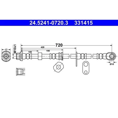 Imagem de ATE 24.5241 0720.3 Mangueira de Travão 720 M10x1