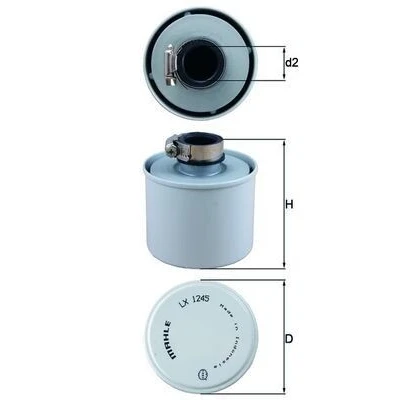 Imagem de MAHLE ORIGINAL LX 1245 Filtro de ar 70,0 85,0 Cartucho filtrante VOLVO: F 6, 12