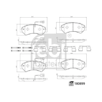 Imagem de FEBI BILSTEIN 180899 Jogo de pastilhas para travão disco FIAT: Ducato III Van, Camião plataforma / Chassis, Minibus