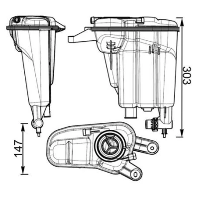 Imagem de MAHLE ORIGINAL CRT 95 000S Depósito de Compensação Refrigerante com sensor AUDI: Q5, A5 B8 Cabrio, A4 Avant