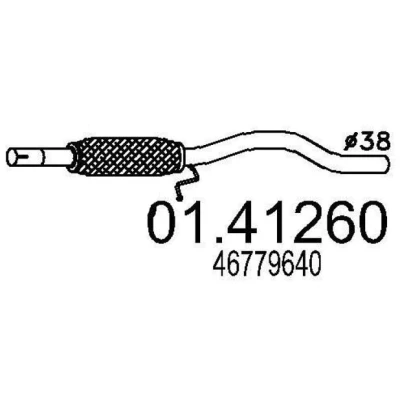 Imagem de MTS 01.41260 Tubo de escape 790 à frente para a panela central FIAT: Seicento / 600 Hatchback