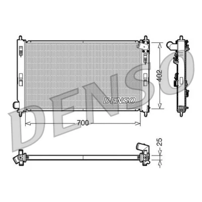 Imagem de DENSO DRM45032 Radiador, arrefecimento do motor Alumínio 700 402 25 MITSUBISHI: ASX SUV, Lancer 8 Limousine, Outlander 2 SUV