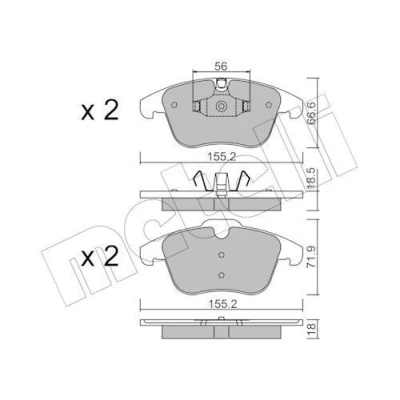 Imagem de METELLI 22 0675 5 Jogo de pastilhas para travão disco preparado indicador aviso desgaste PEUGEOT: 508 I SW, Sedan