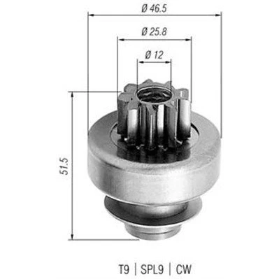 Imagem de MAGNETI MARELLI 940113020240 Pinhão, motor de arranque