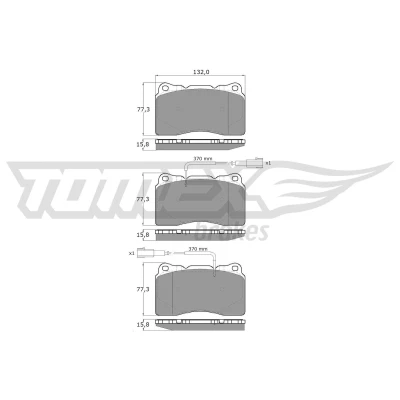 Imagem de TOMEX brakes TX 15 88 Jogo de pastilhas para travão disco Eixo dianteiro incl. contacto aviso desgaste, com avisador sonoro desgaste