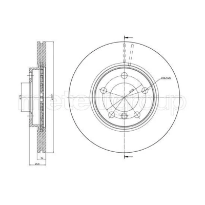 Imagem de METELLI Disco de travão MINI: Countryman, Paceman 307,0mm 24,0mm 5 79,0mm ventilado pintado 23 1380C 34119804829,34119811538 Discos