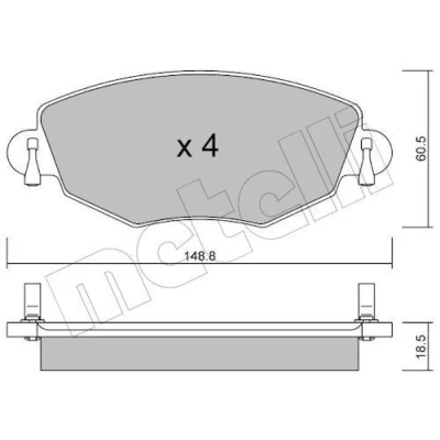 Imagem de METELLI 22 0318 0 Jogo de pastilhas para travão disco excl. contacto aviso desgaste FORD: MONDEO 3, 3 Kombi, Stufenheck
