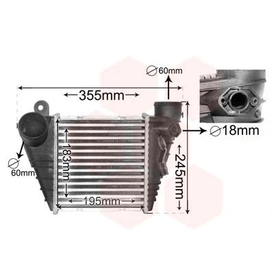Imagem de VAN WEZEL 03004185 Intercooler sem sensor, com bujão de fecho, orifício para sensor VOLKSWAGEN: Golf 4, 4 Variant, AUDI: A3 Hatchback