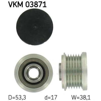 Imagem de SKF VKM 03871 Polia Roda Livre do Alternador 38,1 BMW: 3 Compact, 1 Hatchback, Touring