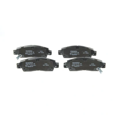 Imagem de BOSCH 0 986 494 858 Jogo de pastilhas para travão disco Baixo teor metálico com avisador sonoro desgaste chapa anti ruído