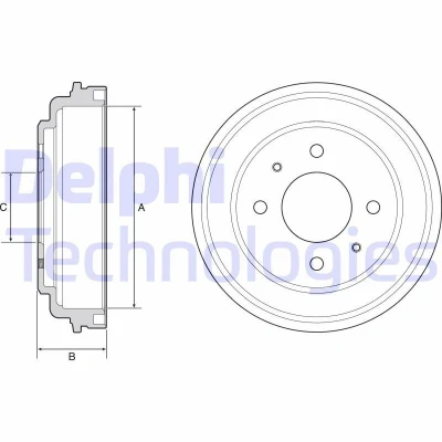 Imagem de DELPHI BF546 Tambor de Travão sem anel sensor do ABS, o rolamento da roda 222