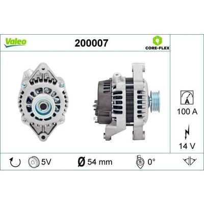 Imagem de VALEO 200007 Alternador 14V 100A OPEL: Corsa C Hatchback, Combo Van / Carrinha, Astra G CC
