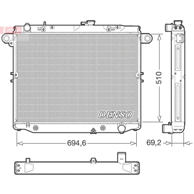 Imagem de DENSO DRM50148 Radiador, arrefecimento do motor 695mm 510mm 69mm