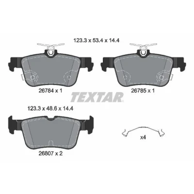 Imagem de TEXTAR 2678401 Jogo de pastilhas para travão disco com avisador sonoro desgaste FORD USA: Mustang Mach E EV, EV 4x4, GT 4x4 2020