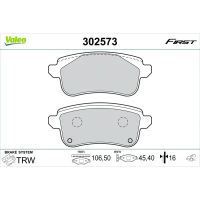 Imagem de VALEO 302573 Jogo de pastilhas para travão disco Eixo traseiro excl. contacto aviso desgaste com chapa anti ruído RENAULT: Megane 4