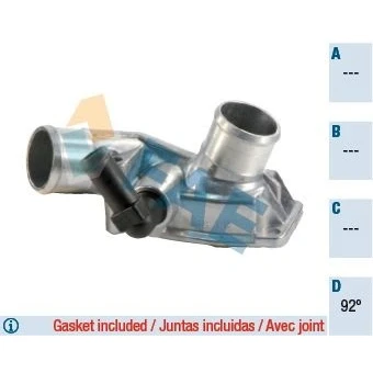 Imagem de FAE 5321392 Termóstato, líquido de refrigeração 92 com juntas, tubagem Caixa tampa alumínio OPEL: Astra G Caravan, CC, Zafira A