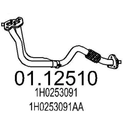 Imagem de MTS 01.12510 Tubo de escape 810 à frente para a panela central VOLKSWAGEN: GOLF 3, 2, SEAT: Ibiza 2