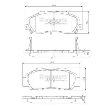 Imagem de NIPPARTS J3604032 Jogo de pastilhas para travão disco HONDA: CIVIC 6 Hatchback, Aerodeck, Accord 7 Tourer