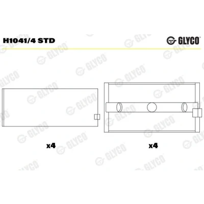 Imagem de GLYCO H1041/4 STD Chumaceira da cambota VOLVO: 960 I Sedan, RENAULT: LAGUNA 1 Grandtour