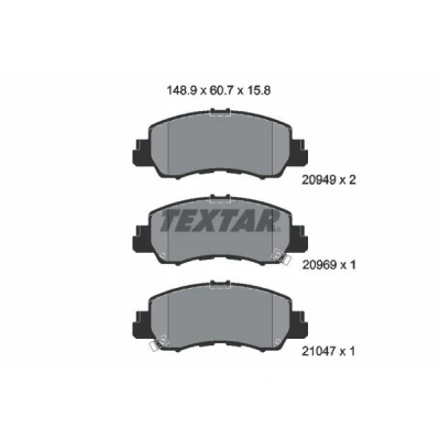 Imagem de TEXTAR 2094901 Jogo de pastilhas para travão disco com avisador sonoro desgaste MITSUBISHI: Eclipse Cross