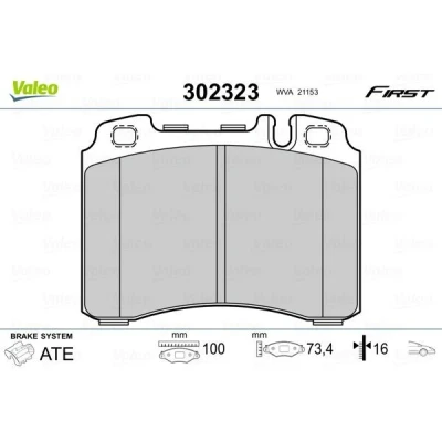 Imagem de VALEO 302323 Jogo de pastilhas para travão disco Eixo dianteiro excl. contacto aviso desgaste com chapa anti ruído MERCEDES BENZ: W124 Sedan