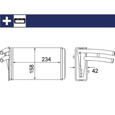 Imagem de MAHLE ORIGINAL AH 54 000S Radiador Quente com componentes de montagem AUDI: 80 B4 Avant, 90 B3