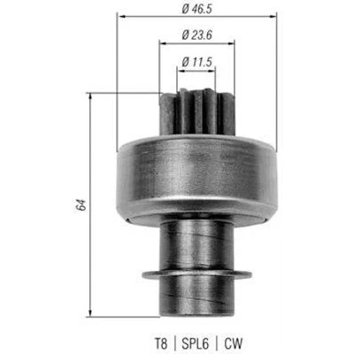 Imagem de MAGNETI MARELLI 940113020336 Pinhão, motor de arranque