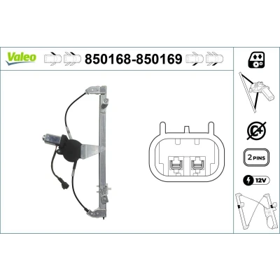 Imagem de Valeo Elevador de vidro à frente, lado esquerdo elétrico com motor sem função conforto 850168 FIAT: Doblo I Cargo, Carrinha