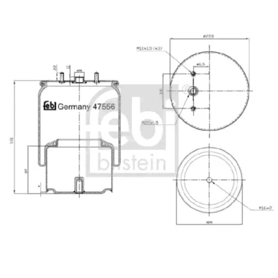 Imagem de FEBI BILSTEIN 47556 Fole, suspensão pneumática