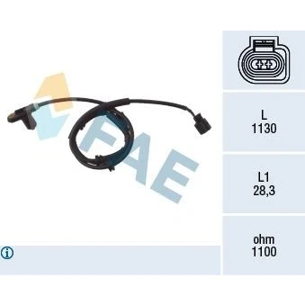 Imagem de FAE 78025 Sensor de ABS Eixo traseiro inductivo 2 1130 VOLKSWAGEN: Sharan I, SEAT: Alhambra FORD: Galaxy Mk1 MPV