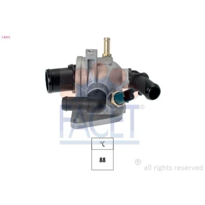 Imagem de FACET 7.8673 Termóstato, líquido de refrigeração 88 Made in Italy OE Equivalent com junta OPEL: Astra H Hatchback, Corsa D Hatchback