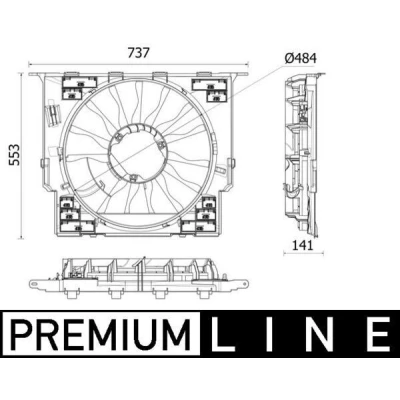 Imagem de MAHLE ORIGINAL CFF 534 000P Ventilador de Radiador 484 12 elétrico com aro