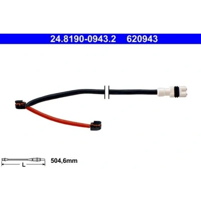 Imagem de ATE 24.8190 0943.2 Sensor de Desgaste Pastilha Freio PORSCHE: 911 Coupe, Cabrio
