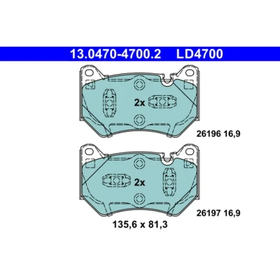 Imagem de ATE 13.0470 4700.2 Jogo de pastilhas para travão disco preparado indicador aviso desgaste, excl. contacto desgaste AUDI: Q5
