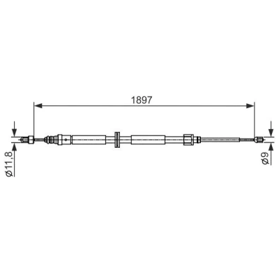 Imagem de BOSCH 1 987 482 433 Cabo de Freio Mão 1897 RENAULT: SCENIC 3