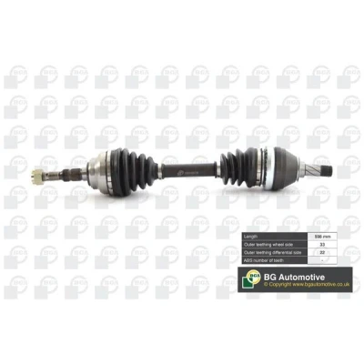 Imagem de BGA DS9505L Veio de transmissão Eixo dianteiro, lado esquerdo 597mm OPEL: Astra G Coupe, CC, Zafira A