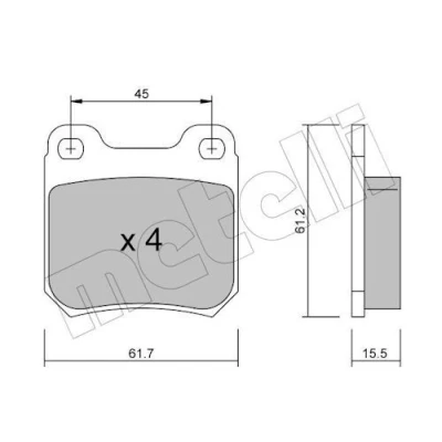 Imagem de METELLI 22 0275 0 Jogo de pastilhas para travão disco excl. contacto aviso desgaste OPEL: Vectra B Carrinha, Sedan, Calibra A