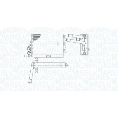 Imagem de MAGNETI MARELLI 350218462000 Radiador Quente AUDI: A4 B5 Sedan, Avant, VOLKSWAGEN: Passat Variant, GP Sedan