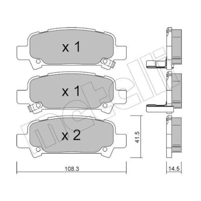 Imagem de METELLI 22 0414 0 Jogo de pastilhas para travão disco com avisador sonoro desgaste SUBARU: Impreza II Sedan, Forester II, I