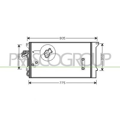 Imagem de PRASCO AD830C001 Condensador com secador 15mm 13mm Alumínio 688mm R134a