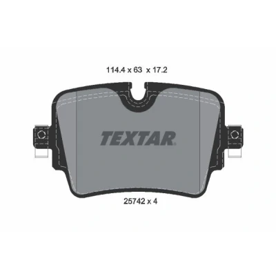 Imagem de TEXTAR 2574201 Jogo de pastilhas para travão disco preparado indicador aviso desgaste JAGUAR: XJ Sedan, F Type Coupe