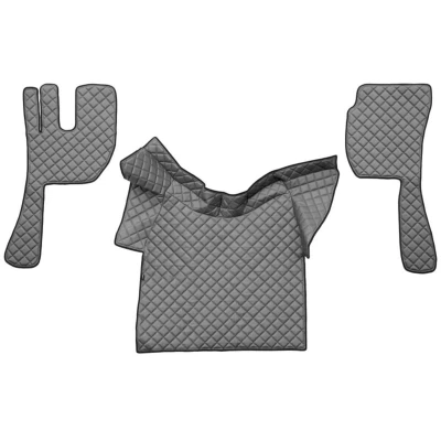 Imagem de F CORE ECO LEATHER Q FL02 GRAY Conjunto de tapete chão Couro sintético à frente 3 cinzento medida