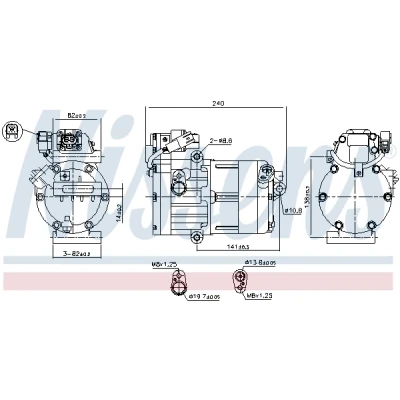 Imagem de NISSENS 891022 Compressor HES27 Óleo POE R 134a