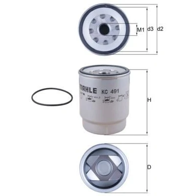 Imagem de MAHLE ORIGINAL KC 491D Filtro de Combustível aparafusado RENAULT TRUCKS: T Serie, Magnum