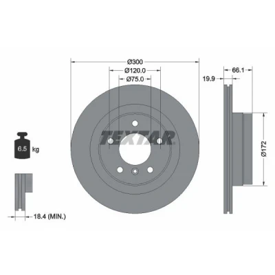 Imagem de TEXTAR Disco de travão BMW: 3 Touring, Sedan, 1 Hatchback 300mm 19,9mm 05/06 120mm interior ventilado 92133000 34216764651,34216855007,6764651