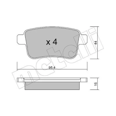 Imagem de METELLI 22 0814 0 Jogo de pastilhas para travão disco excl. contacto aviso desgaste RENAULT: Kangoo II Express, / Grand