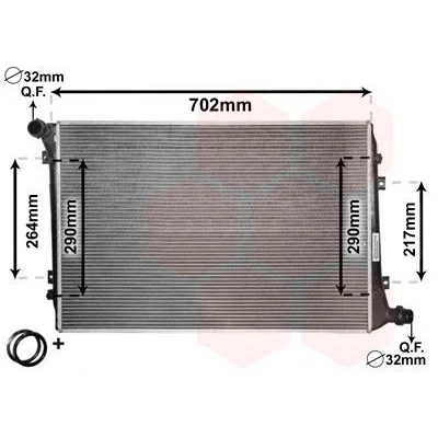 Imagem de VAN WEZEL 58002224 Radiador, arrefecimento do motor AUDI: A3 Sportback, Hatchback, VOLKSWAGEN: Passat B6 Variant, Touran I, Golf 5